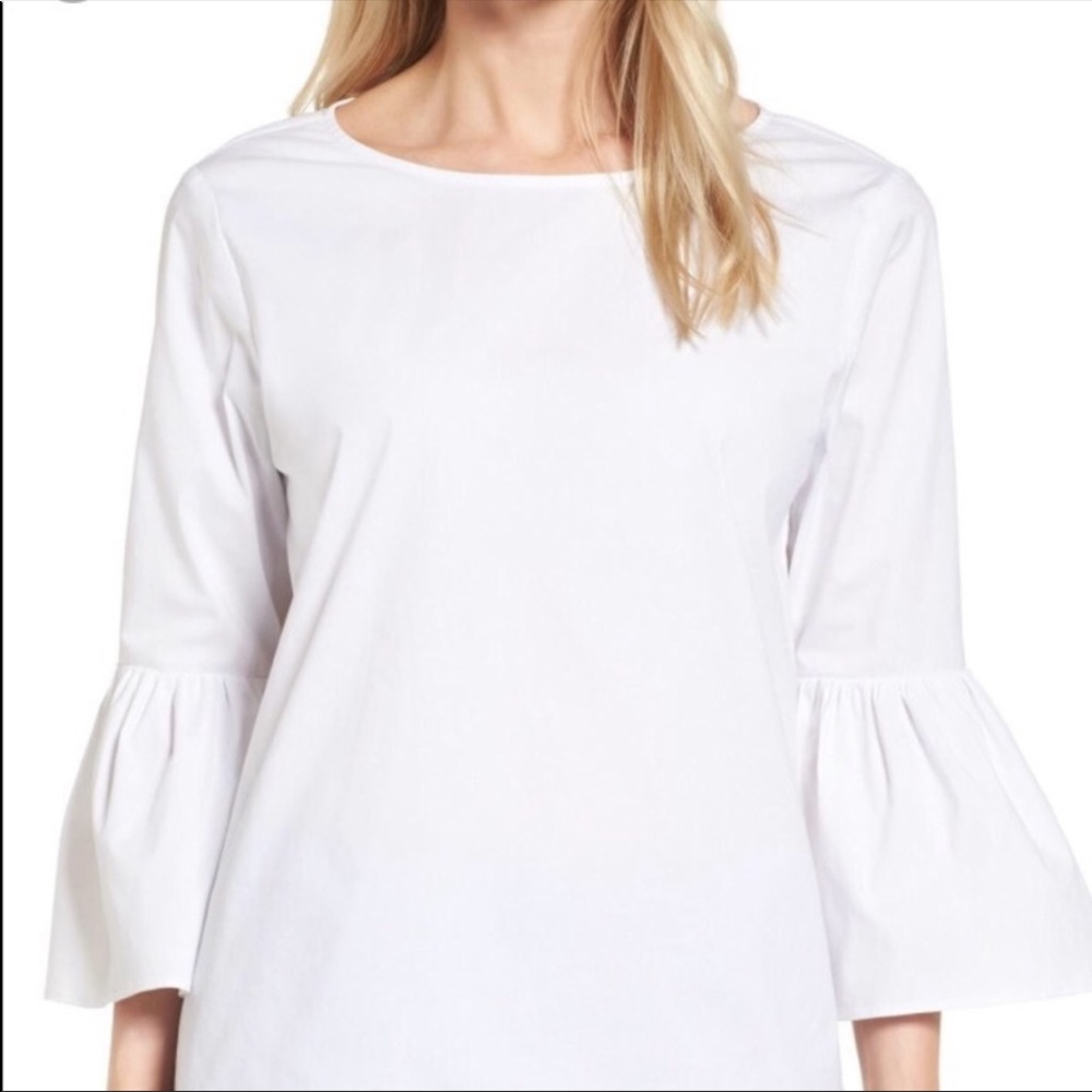 Gibson bell sleeve poplin top